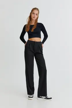 شلوار زنانه راسته چین دار پول اند بیر Pull & Bear (ساخت اسپانیا)
