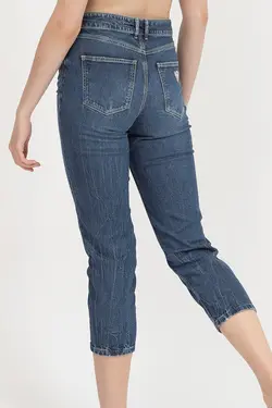 شلوار جین آبی کاپری دکمه ای قد 70 جذب زنانه گس Guess (ساخت آمریکا)
