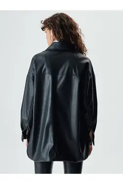 کت زنانه چرم مشکی ال تی بی LTB (ساخت ترکیه)