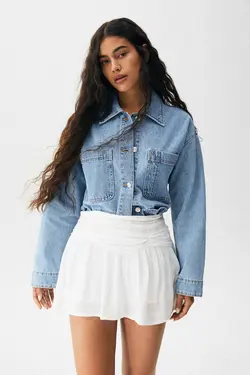دامن کوتاه زنانه سفید پول اند بیر Pull & Bear (ساخت اسپانیا)