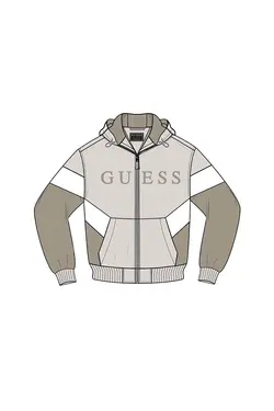 سویشرت یقه خدمه طوسی کلاهدار مردانه گس Guess (ساخت آمریکا)