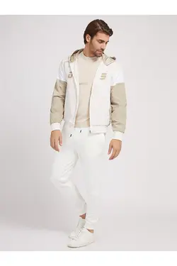 سویشرت یقه خدمه طوسی کلاهدار مردانه گس Guess (ساخت آمریکا)