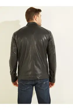 کت مشکی یقه ایستاده زیپ دار آستین بلند مردانه گس Guess (ساخت آمریکا)