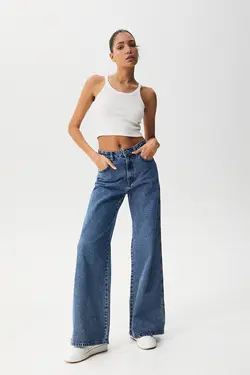 شلوار جین زنانه راسته گشاد پول اند بیر Pull & Bear (ساخت اسپانیا)