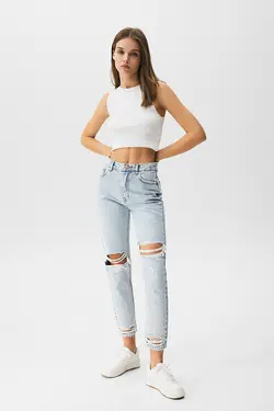شلوار جین زنانه مدل مام استایل فیت پول اند بیر Pull & Bear (ساخت اسپانیا)