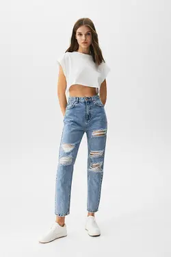 شلوار جین زنانه مدل مام استایل فیت پول اند بیر Pull & Bear (ساخت اسپانیا)