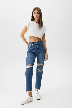 شلوار جین زنانه مدل مام استایل فیت پول اند بیر Pull & Bear (ساخت اسپانیا)