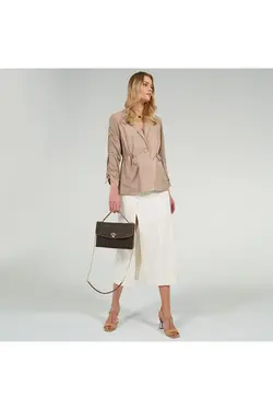 کت جلو دکمه ای طرح دار کاپوت دار آستین بلند زنانه دسا Desa (ساخت ترکیه)