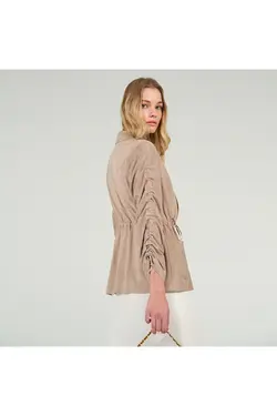 کت جلو دکمه ای طرح دار کاپوت دار آستین بلند زنانه دسا Desa (ساخت ترکیه)