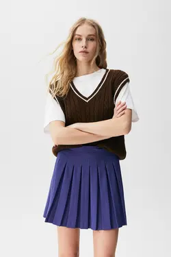 دامن زنانه چین دار کوتاه پول اند بیر Pull & Bear (ساخت اسپانیا)