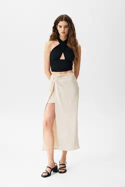 دامن زنانه مدل MIDI پول اند بیر Pull & Bear (ساخت اسپانیا)