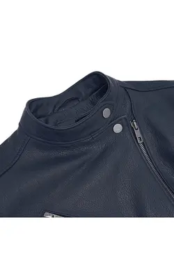 کت چرم مشکی جلو زیپ دار آستین بلند زنانه دسا Desa (ساخت ترکیه)