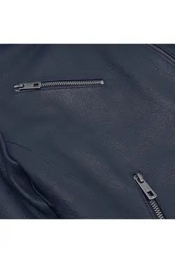 کت چرم مشکی جلو زیپ دار آستین بلند زنانه دسا Desa (ساخت ترکیه)