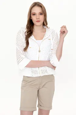 کت زنانه پنبه ایی طرح مشبک  یو اس پولو US Polo (ساخت ترکیه)