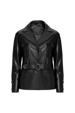 کت چرم مدل کوتاه آستین بلند زنانه دسا Desa (ساخت ترکیه)