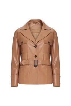 کت چرم مدل کوتاه آستین بلند زنانه دسا Desa (ساخت ترکیه)