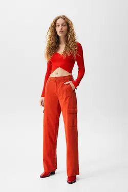 شلوار زنانه راسته پول اند بیر Pull & Bear (ساخت اسپانیا)