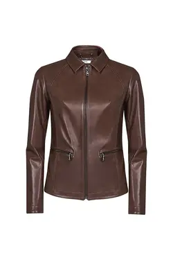 کت چرم مدل کوتاه جیب دار آستین بلند زنانه دسا Desa (ساخت ترکیه)