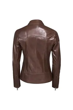 کت چرم مدل کوتاه جیب دار آستین بلند زنانه دسا Desa (ساخت ترکیه)