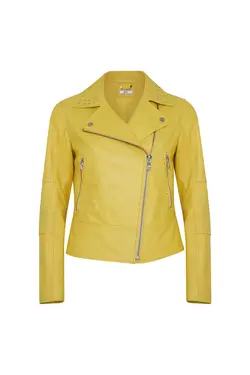 کت چرم زرد مدل کوتاه با آستین بلند دسا Desa (ساخت ترکیه)