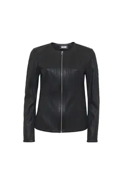 کت چرم مشکی زیپ دار مدل کوتاه زنانه دسا Desa (ساخت ترکیه)