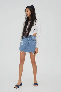 دامن جین زنانه پول اند بیر Pull & Bear (ساخت اسپانیا)
