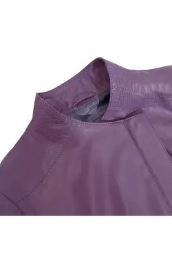 کت چرم بنفش مدل کوتاه آستین بلند زنانه دسا Desa (ساخت ترکیه)