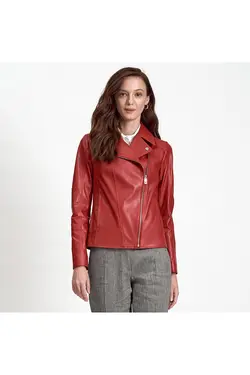 کت چرم زیپ دار آستین بلند زنانه دسا Desa (ساخت ترکیه)