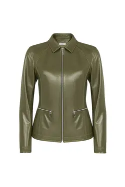 کت چرم مدل کوتاه جیب دار آستین بلند زنانه دسا Desa (ساخت ترکیه)