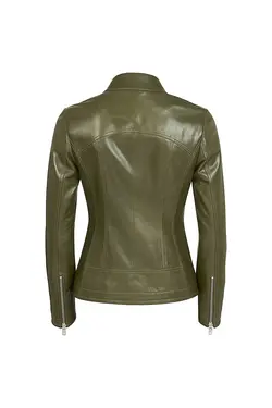 کت چرم مدل کوتاه جیب دار آستین بلند زنانه دسا Desa (ساخت ترکیه)