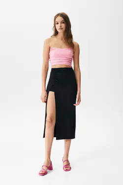 دامن زنانه مدل MIDI مشکی پول اند بیر Pull & Bear (ساخت اسپانیا)