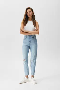 شلوار جین مام استایل زنانه فیت پول اند بیر Pull & Bear (ساخت اسپانیا)