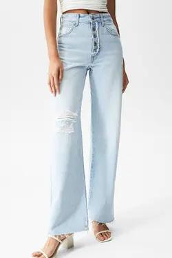 شلوار جین زنانه راسته پول اند بیر Pull & Bear (ساخت اسپانیا)