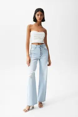 شلوار جین زنانه راسته پول اند بیر Pull & Bear (ساخت اسپانیا)