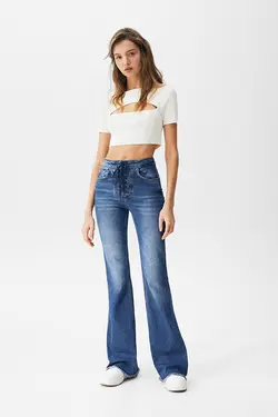 شلوار جین زنانه دمپا پول اند بیر Pull & Bear (ساخت اسپانیا)
