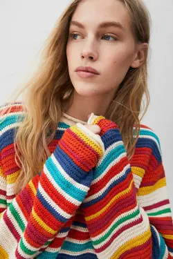 پلیور بافتنی راه راه  پول اند بیر Pull & Bear (ساخت اسپانیا)