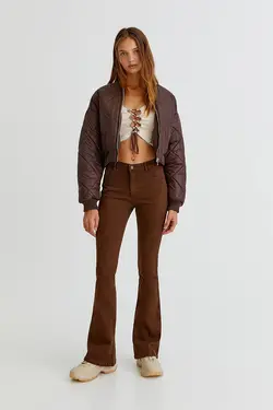 شلوار زنانه دمپا قهوه ای پول اند بیر Pull & Bear (ساخت اسپانیا)