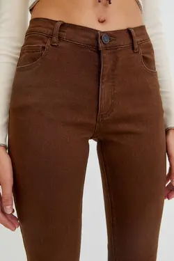 شلوار زنانه دمپا قهوه ای پول اند بیر Pull & Bear (ساخت اسپانیا)