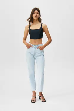 شلوار جین زنانه مام استایل پول اند بیر Pull & Bear (ساخت اسپانیا)