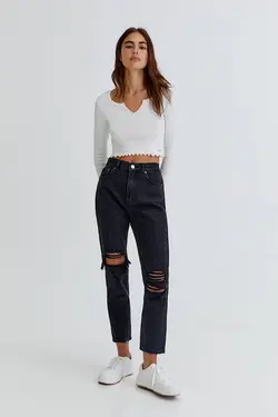 شلوار جین زنانه مام استایل فیت پول اند بیر Pull & Bear (ساخت اسپانیا)