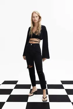 شلوار جین زنانه مام استایل فیت پول اند بیر Pull & Bear (ساخت اسپانیا)