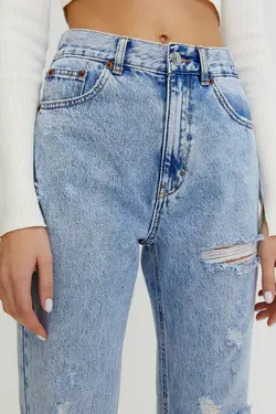 شلوار جین زنانه مام استایل فیت پول اند بیر Pull & Bear (ساخت اسپانیا)