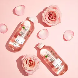 محلول میسلار واتر آرایش پاک کن گلاب گارنیر مناسب پوست حساس و رنگ پریده 400 میل