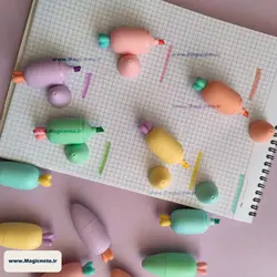 هایلایتر پاستلی فانتزی طرح هویج (6رنگ)