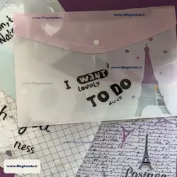 پوشه دکمه دار طرح ایفل سایز A4