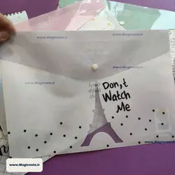 پوشه دکمه دار طرح ایفل سایز A4