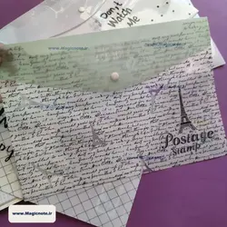 پوشه دکمه دار طرح ایفل سایز A4