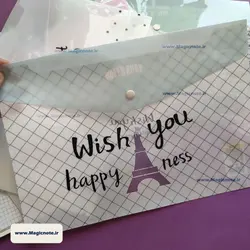 پوشه دکمه دار طرح ایفل سایز A4