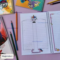 دفتر مشق حاشیه دار فانتزی 40 برگ سیمی