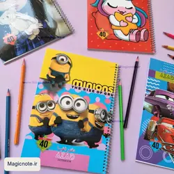 دفتر مشق حاشیه دار فانتزی 40 برگ سیمی